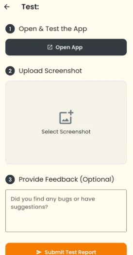 アプリレポート送信画面
