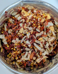 唐辛子とフライドオニオンとフライドガーリック