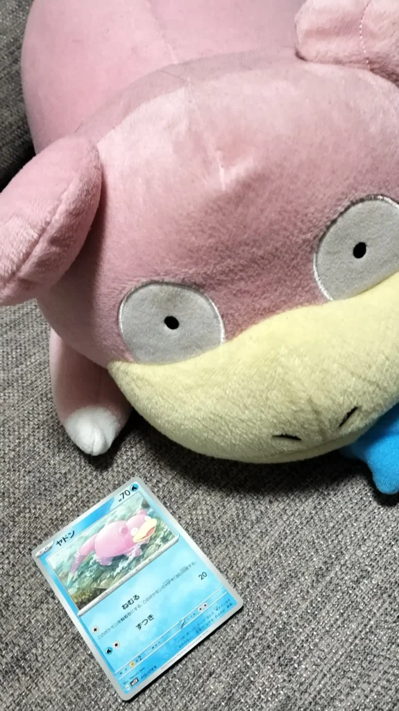ヤドンのポケモンカードとぬいぐるみ